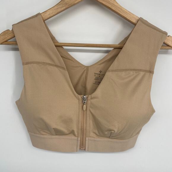 Tommie Copper Sports Bra Medium Women's Shoulder Support Compression Front Zip - Picture 1 of 6